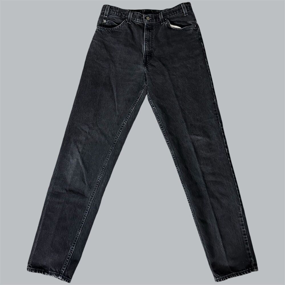 Vintage Levis 550 Jeans Mens 33x34 Black Relaxed Fit Tapered Orange Tab 90s USA